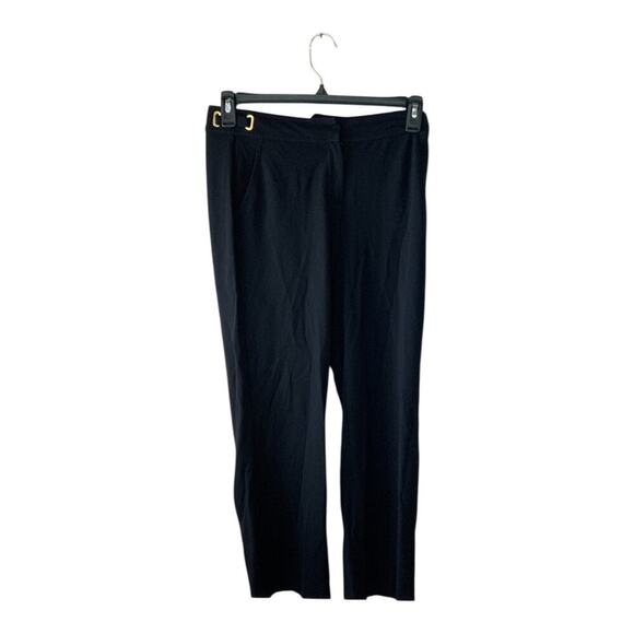 Vintage St John Pant Womens 4 Mid Rise Gold Buckle Minimalist Work Casual Preppy - Picture 1 of 8